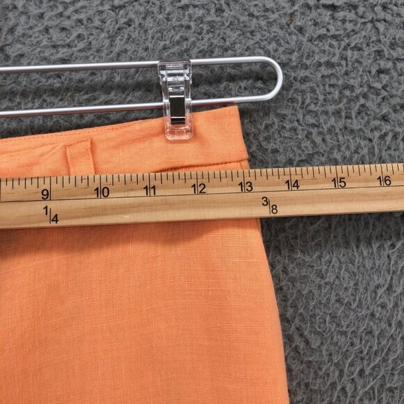 Jones New York Pants Womens 2 Petite Orange Linen Blend Signature Crop Stretch - Picture 7 of 11